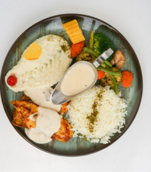 طبق ستيك دجاج بالفطر